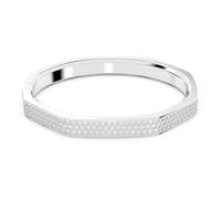Swarovski Dextera Bracciale Rigido, con Pavé di Cristalli Swarovski, Forma Ottagonale, Placcato in Tonalità Rodio, Taglia M, Bianco