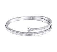 Swarovski Bracciale Rigido Fresh, Bianco, Placcatura Rodio