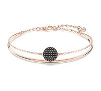 Swarovski Bracciale rigido Ginger, grigio, Placcato oro rosa
