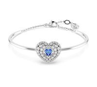 Swarovski Bracciale rigido Hyperbola, Cuore, Blu, Placcato rodio