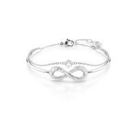 Swarovski Bracciale rigido Hyperbola, Infinito, Bianco, Placcato rodio