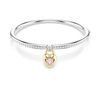 Swarovski Bracciale rigido Idyllia, Taglio misto, Cuore, Rosa, Mix di finiture