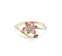 Swarovski Bracciale rigido Idyllia, Taglio misto, Fiore, Multicolore, Placcato color oro, M
