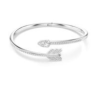 Swarovski Bracciale rigido Idyllia – Taglio misto, Freccia, Bianco, Placcato rodio