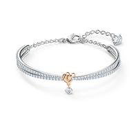Swarovski Bracciale rigido Lifelong Heart, Cuore, Bianco, Mix di finiture