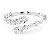 Swarovski Bracciale rigido Matrix, Taglio misto, Bianco, Placcato rodio