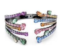 Swarovski Bracciale rigido Matrix, Taglio misto, Bouquet, Multicolore, Placcato rutenio