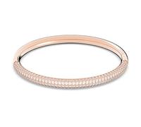 Swarovski Bracciale rigido Stone, bianco, Placcato oro rosa