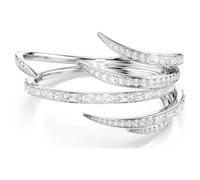 Swarovski Bracciale rigido Vienna, Taglio misto, Bianco, Placcato rodio