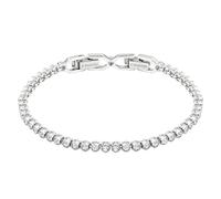 Swarovski Bracciale Tennis Emily, Taglio Round, Bianco, Placcato rodio