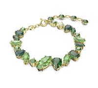 Swarovski Braccialetto Gema, Taglio misto, Verde, Placcato color oro