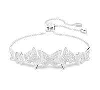 Swarovski Braccialetto Lilia, Farfalla, Bianco, Placcato rodio