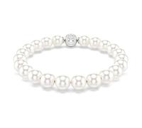 Swarovski Braccialetto Matrix, Crystal Pearl, Bianco, Placcato rodio