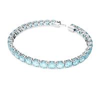 Swarovski Braccialetto Matrix Tennis, Taglio Round, Blu, Placcato rodio