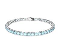 Swarovski Braccialetto Matrix Tennis, Taglio tondo, Blu, Placcato rodio