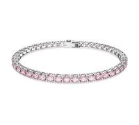 Swarovski Braccialetto Matrix Tennis, Taglio tondo, Rosa, Placcato rodio