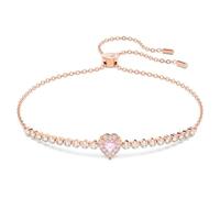Swarovski One Bracciale, Cuore, Rosa, Tono in Oro Rosa