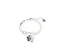 Swarovski Braccialetto Swan, Crystal Pearl, Cigno, Nero, Mix di finiture