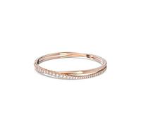 Swarovski Twist Bracciale Rigido, Placcato in Tonalità Oro Rosa Lucido con Delicati Cristalli Swarovski, Bianco