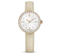 Swarovski Orologio Certa, Fabbricato in Svizzera, Cinturino in pelle, Beige, Finitura in Tono Oro Rosa