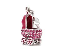 Swarovski Charm con chiusura a forma di carrozza rosa per bambina
