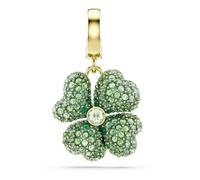 Swarovski Charm Idyllia, Quadrifoglio, Verde, Placcato color oro