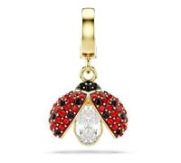 Swarovski Charm Idyllia, Taglio misto, Coccinella, Rosso, Placcato color oro