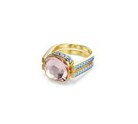 Swarovski Chroma Collezione bague, taille coussin, multicolore, plaqué ton doré