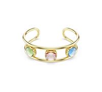 Swarovski Bracciale rigido Chroma, Taglio Cushion, Verde, Placcato color oro, S