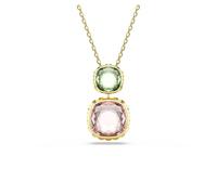 Swarovski Pendente Chroma, taglio a cuscino, multicolore, placcato color oro