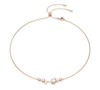 Swarovski Collana Constella Crystal Pearl, Taglie rotonde, Bianco, Bagno tono oro rosa, 38, Cristallo, Cristallo