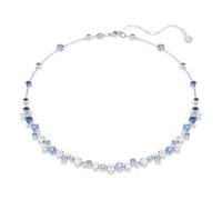 Swarovski Collana Constella, misure miste, azzurro, placcatura rodio