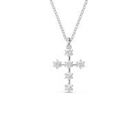 COLLANA INSIGNE PENDENTE CROCE TAGLIO TONDO SWAROVSKI