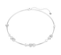 Swarovski Collana Idyllia, Cuore con freccia, Bianca, Placcato rodio