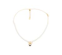 Swarovski Girocollo Idyllia, Crystal Pearl, Taglio misto, Ape, Bianco, Placcato color oro