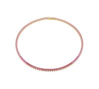 Swarovski Collana Tennis Matrix, Taglio Round, Rosa, Placcato color oro