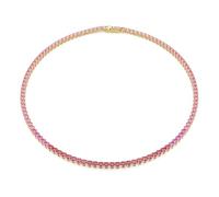 Swarovski Collana Tennis Matrix, Taglio Round, Rosa, Placcato color oro