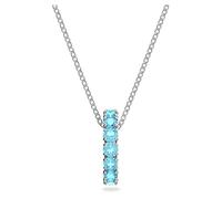 Swarovski Exalta Collana Elegante, con Anello di Cristalli Swarovski Blu Mare, Placcata in Tonalità Rodio, Blu