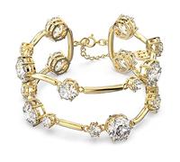 Swarovski Constella Bracciale Rigido a Fascia, con Cristalli RotondiSwarovski e Placcato in Tonalità Oro Lucido, Regolabile, Collezione II, Bianco