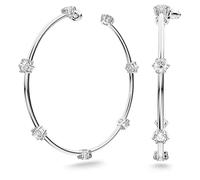 Swarovski Constella Orecchini a Cerchio, con CristalliSwarovski a Taglio Tondo, Placcati in Tonalità Rodio, Bianco