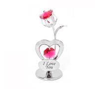 Swarovski Cristallo Cuore E Tulipano Ornamento Con Ti Amo Valentine's Regalo
