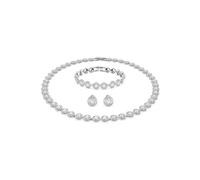 Swarovski Crystal Authentic Angelic All Around Set di collana, bracciale e orecchini, bianco, finitura rodio- gioielli da donna ipoallergenici scintillanti - collezione di gioielli in cristallo senza