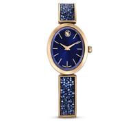 Swarovski Crystal Rock Oval Orologio, con Cristalli Swarovski e Bracciale di Metallo, Finitura in Color Oro Rosa, Meccanismo al Quarzo, Blu