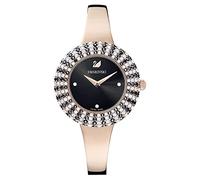 Swarovski Crystal Rose Orologio, con Pavé di Cristalli Swarovski e Bracciale di Metallo Placcato in Tonalità Oro Rosa, Meccanismo al Quarzo, Nero