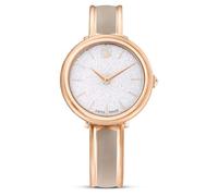 Swarovski Orologio Crystalline Bangle, prodotto in Svizzera, bracciale in metallo, beige, finitura color oro rosa