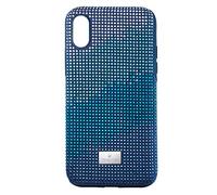 Swarovski Custodia per Smartphone con Bordi Protettivi Crystalgram, iPhone XS Max, Azzurro
