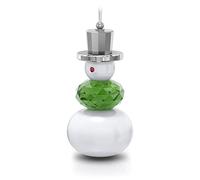 Swarovski Decorazione natalizia a forma di pupazzo di neve, cristalli Swarovski multicolore e metallo laccato su filo bianco, parte della collezione Swarovski Holiday Cheers