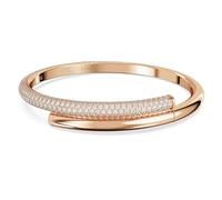 Swarovski Dextera - Bracciale da donna placcato in oro rosa, con chiusura magnetica, lunghezza 17,4 cm, colore: bianco, 17.4 cm, Cristallo, Nessuna pietra preziosa