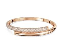 Swarovski Dextera - Bracciale da donna placcato in oro rosa, con chiusura magnetica, lunghezza 18,6 cm, colore: bianco, Large, Cristallo, Nessuna pietra preziosa