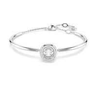 Swarovski Dextera Bracciale Rigido, con Pavé di Cristalli Cry e Zirconia, Taglio Round, Chiusura a Moschettone, Placcatura in Tonalità Rodio, 17 cm, 5,9 x 4 cm, 1,2 x 1,2 cm, 4,5 cm